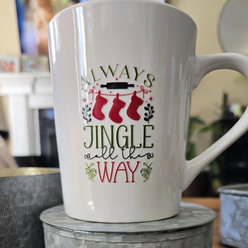 NWT ALWAYS JINGLE ALL THE WAY ceramic Mug.